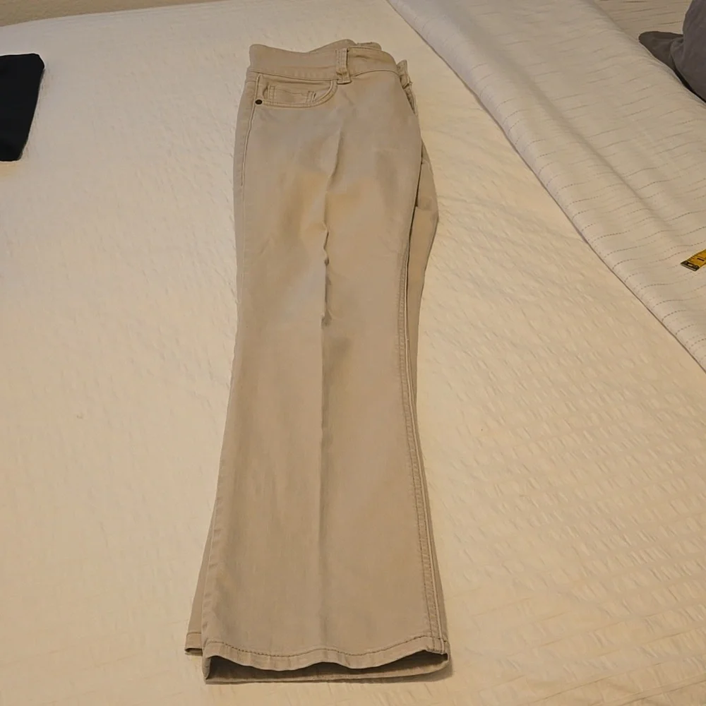 CABI LouLou Style#406 Straight Leg Mid Rise Denim Pants Sz 8 in Cafe Au Lait Y2K - Picture 10 of 13